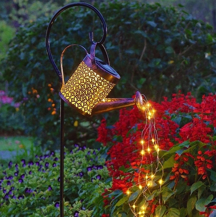 Lampa solara de gradina decorativa stropitoare cu senzor de lumina, pentru exterior, curte, rezistenta la apa, design vintage