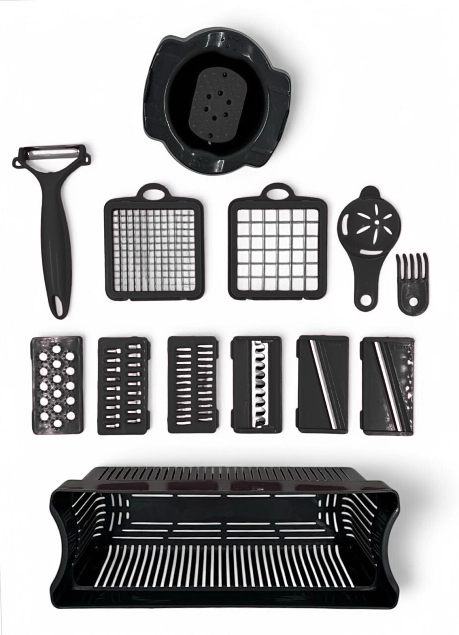 Razatoare multifunctionala legume si fructe 15 in 1, lame inox Zâna Casei