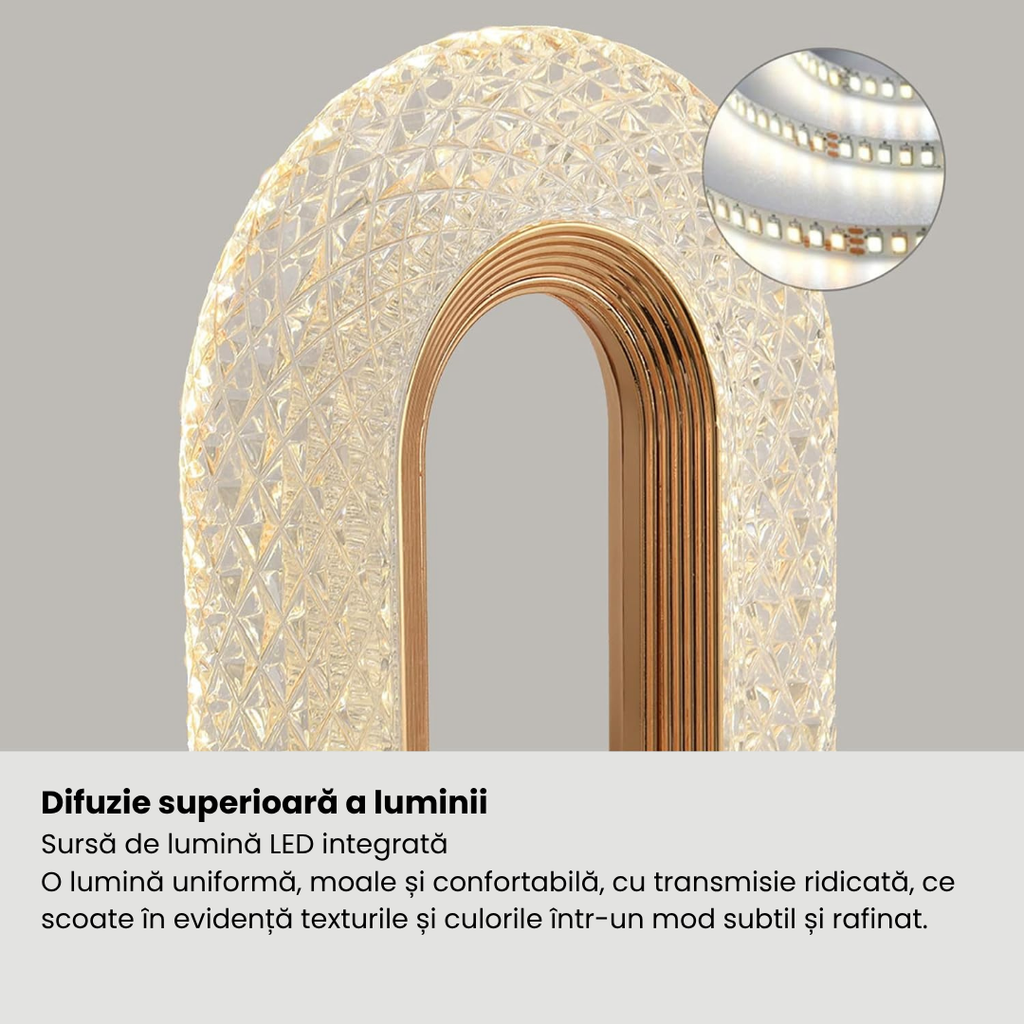 Lampă LED Cristal, Lumina Ambientală 3 Culori