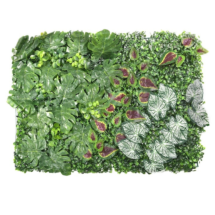 Panou decorativ cu plante verzi artificiale, paravan tip gard viu, 60 x 40 cm