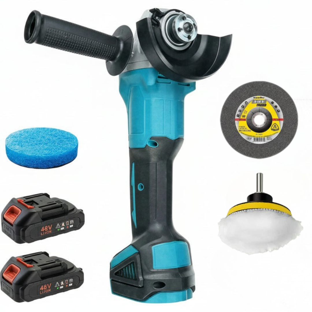 Flex Profesional Fără Fir 48V, Motor Brushless, 2 Acumulatori 5Ah, Discuri Tăiere & Polish Incluse, Cutie Transport