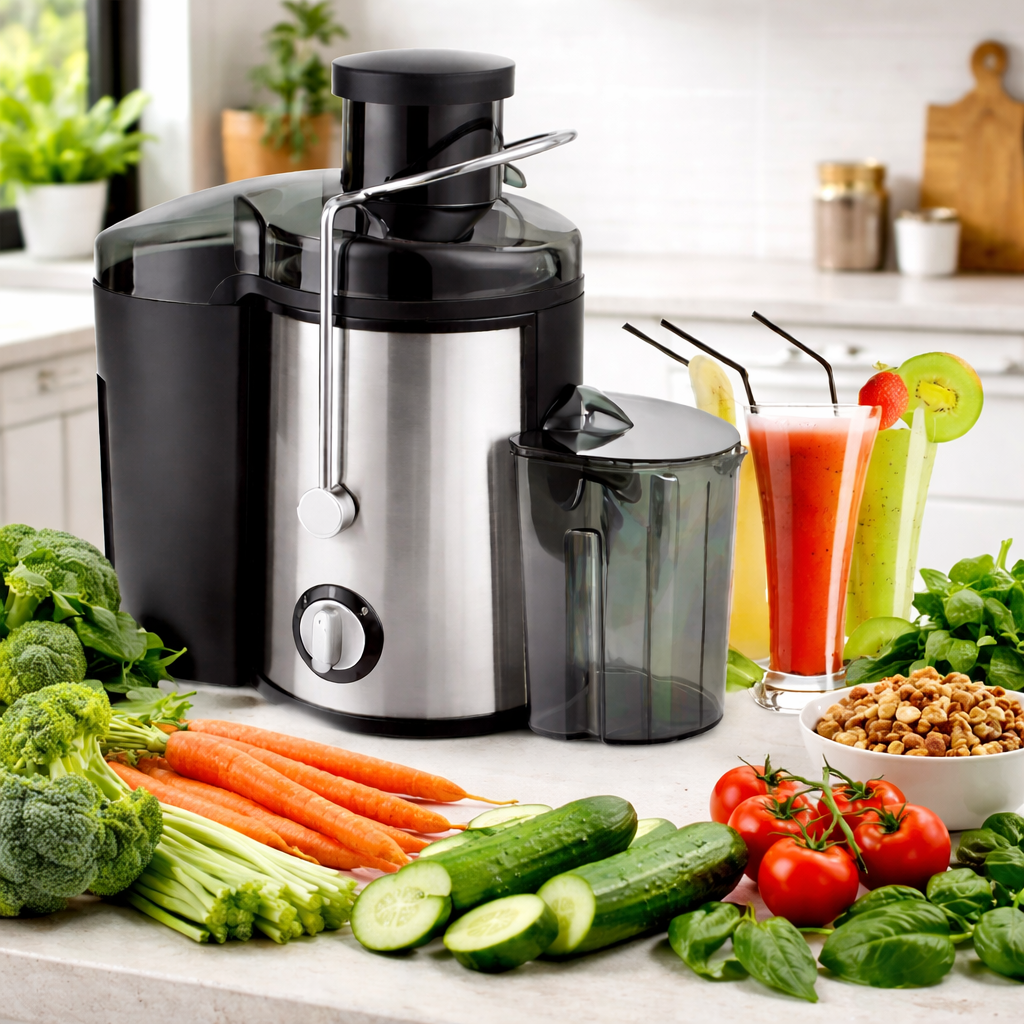 Storcător Electric Centrifugal de Fructe și Legume - 1400W si 2 Viteze, 600ml Suc