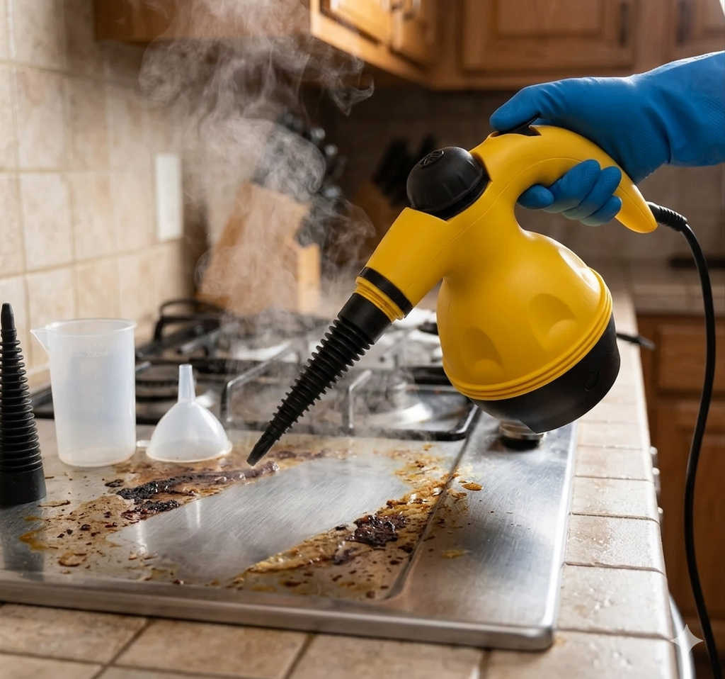 Kit Aparat de Curățare cu Abur 1200W/3 Bari, Igienizare 100% Fără Chimicale - Portabil și Rapid