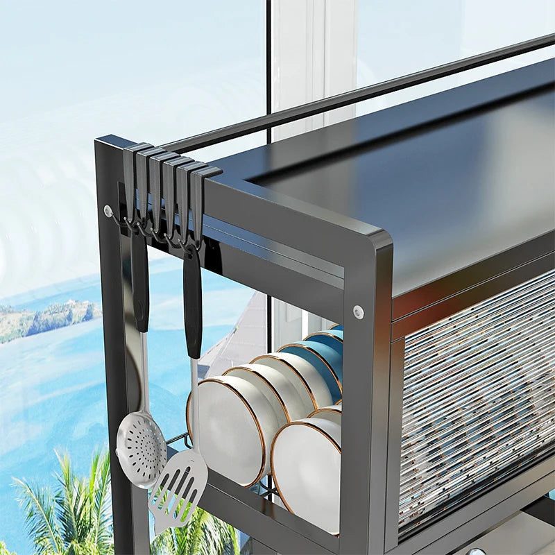 Raft Uscare Vase deasupra Chiuvetei – Suport Metalic Multifunctional cu Scurgator, Tacamuri, Cutite, Tocatoare & Detergent | Organizare Premium ZanaCasei.Ro