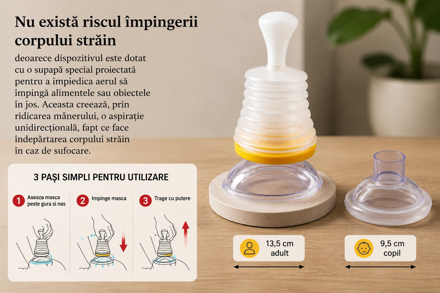 Dispozitiv LifeGuard Anti Sufocare – Eliberare Căi Respiratorii, 2 Măști, Husă Inclusa