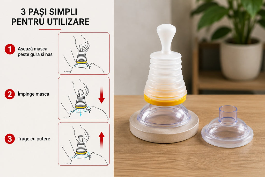 Dispozitiv Anti Sufocare Copii si Adulți – Eliberare Căi Respiratorii, 2 Măști, Husă Inclusa