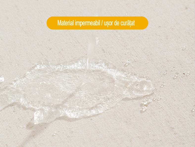 Cutie de Depozitare Pliabilă Crem, 66L – Textil Premium, Fereastră, Fermoar Dublu, Cadru Metalic, 50x40x33 cm