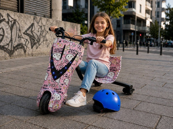 Tricicletă Electrică Copii cu Drift 360° – 150W, 36V, Bluetooth + Difuzor, Lumini LED, 20 km/h