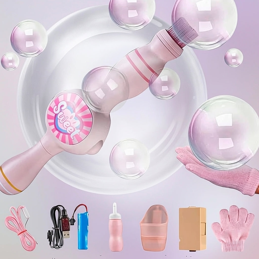 Masina de Bule de Fum Magic – Bagheta cu Efect de Ceata, Lumina Roz LED