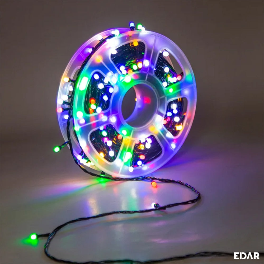 Instalație de Crăciun pentru Exterior Rola 100 m - Becuri LED, Cablu Ranforsat, Iluminat Fațade și Curți ZanaCasei.Ro