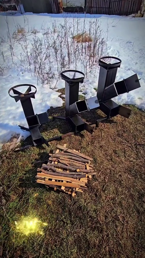 Sobă tip rachetă cu latura focar de 10/12/15 cm – Produs original fabricat în România.